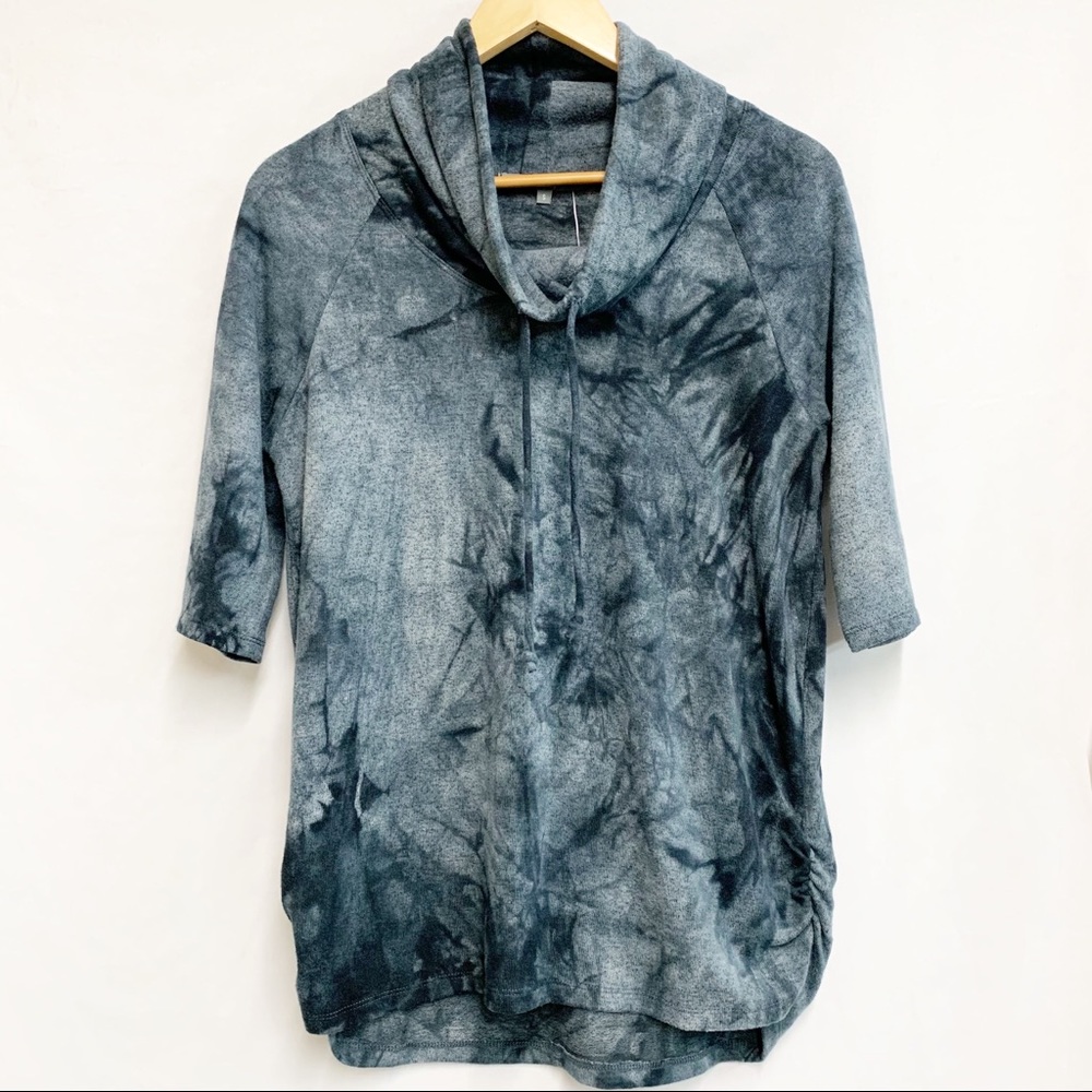 NEW Coin 1804 Tie Dye Cowl Stretch Knit Pullover